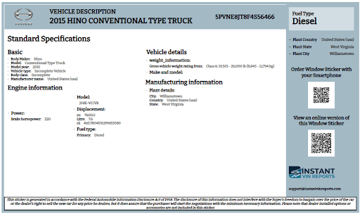 How to Read a Hino Window Sticker?