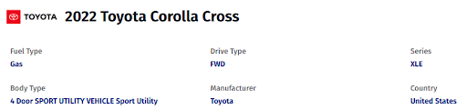 Toyota Corolla Cross 2022