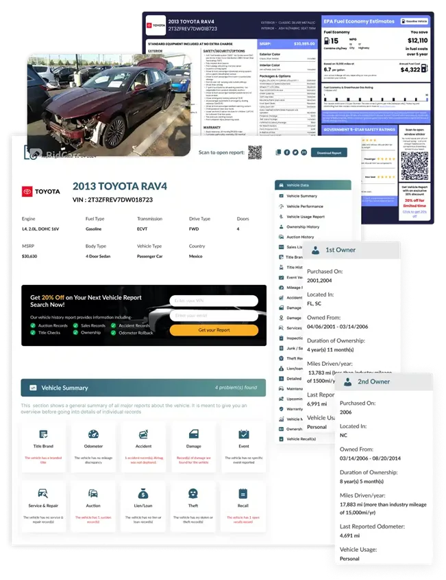 Vehicle history reports