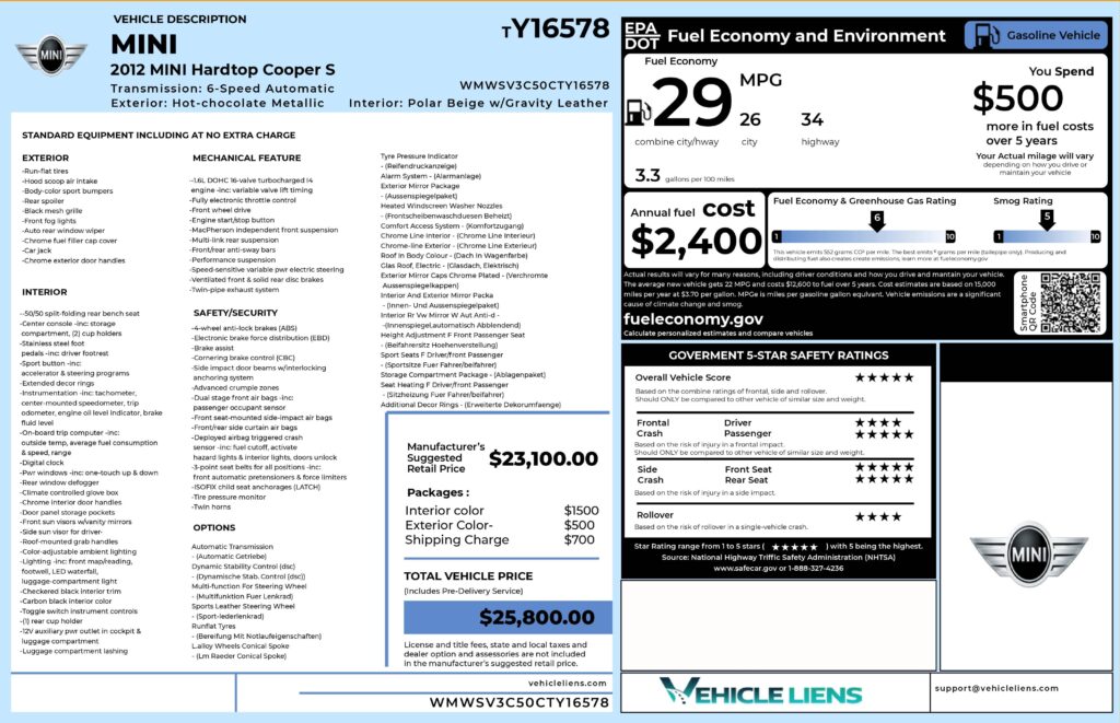 Lookup Rivian Window Stickers By VIN