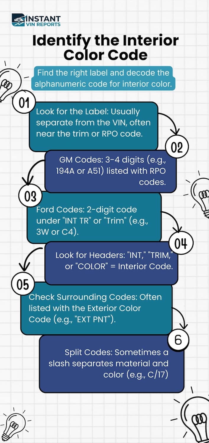 Identify the Interior Color Code Segment