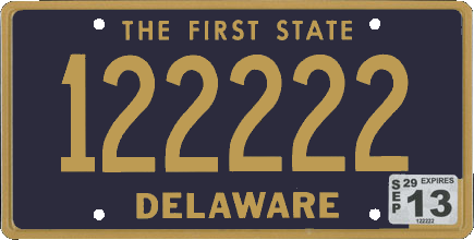 Delaware License Plate Design and Format