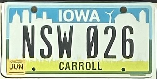 License Plate Design and Format in Iowa