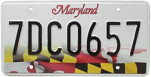 Maryland License Plate Design and Format