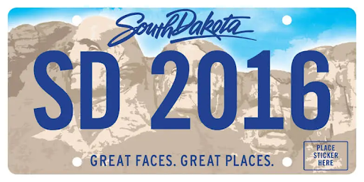 South Dakota License Plate Design and Format