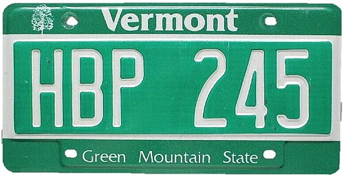 Vermont License Plate Design and Format