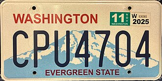 Washington License Plate Design and Format